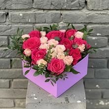 Цветочная композиция из Розы в коробке в Рудногорске