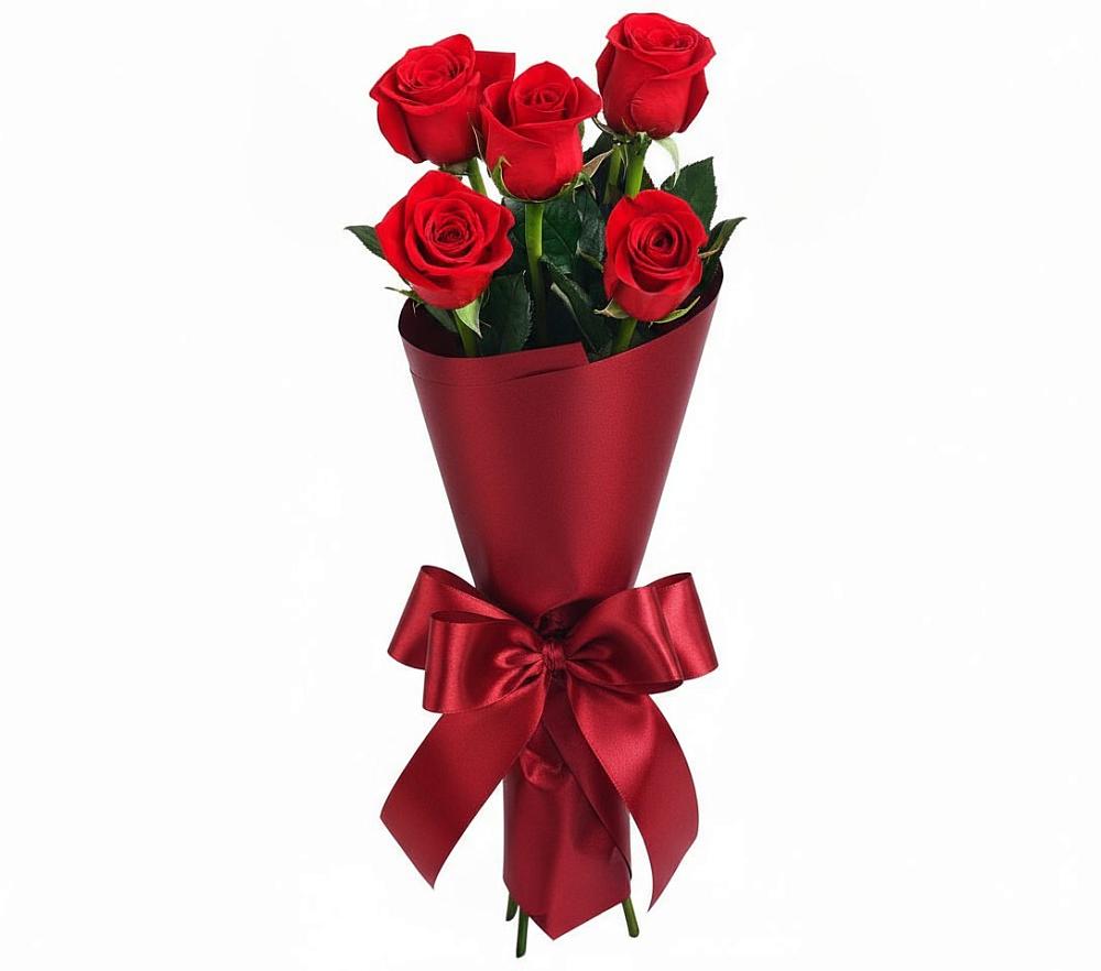 Букет 5 Красных роз Эдлесс Лав в Рудногорске