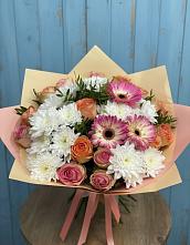Букет цветов из:  Розы, Герберы и Хризантемы в Рудногорске