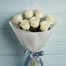Букет 7 Белых роз Эдлесс Лав в Рудногорске