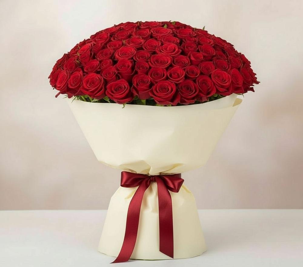 Букет 101 Красная роза Милано в Рудногорске