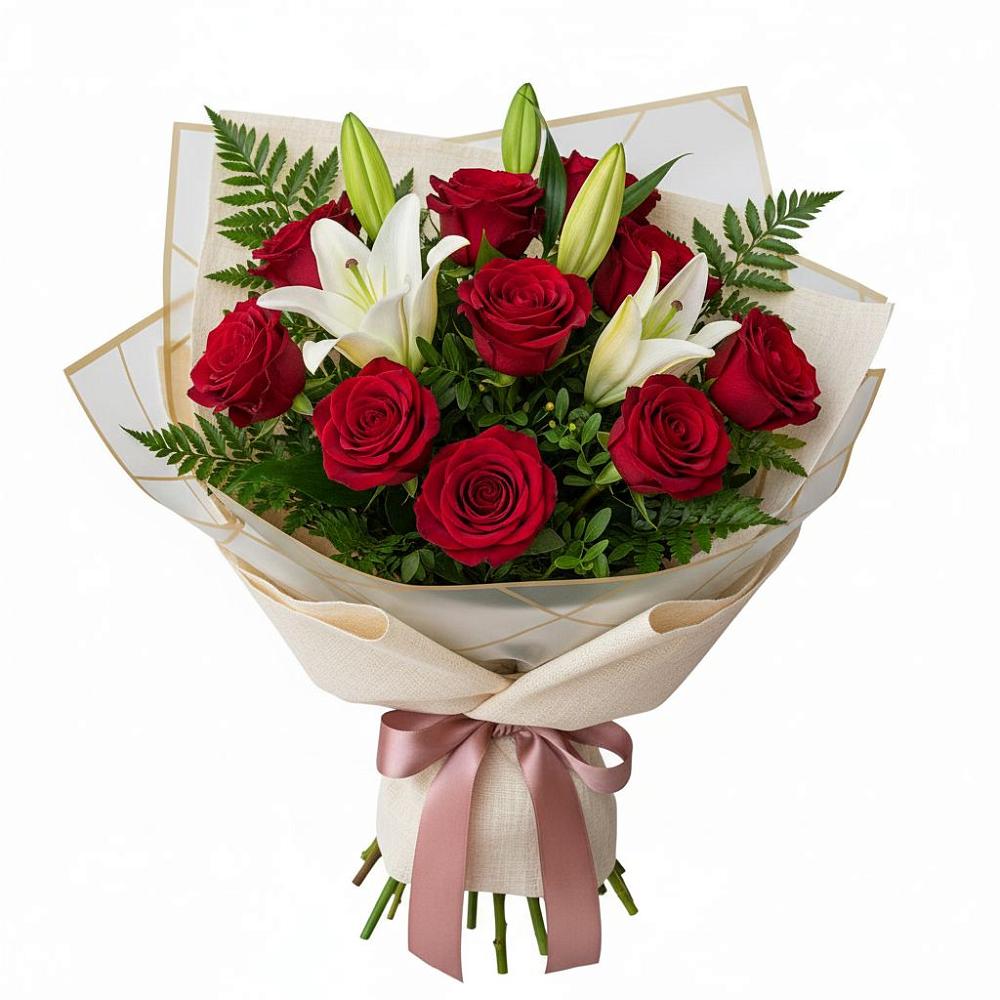 Букет цветов из: Лилии и Розы в Рудногорске