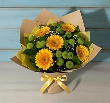 Букет цветов из:  Герберы и Хризантемы в Рудногорске