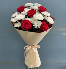 Букет цветов из:  Розы и Хризантемы в Рудногорске