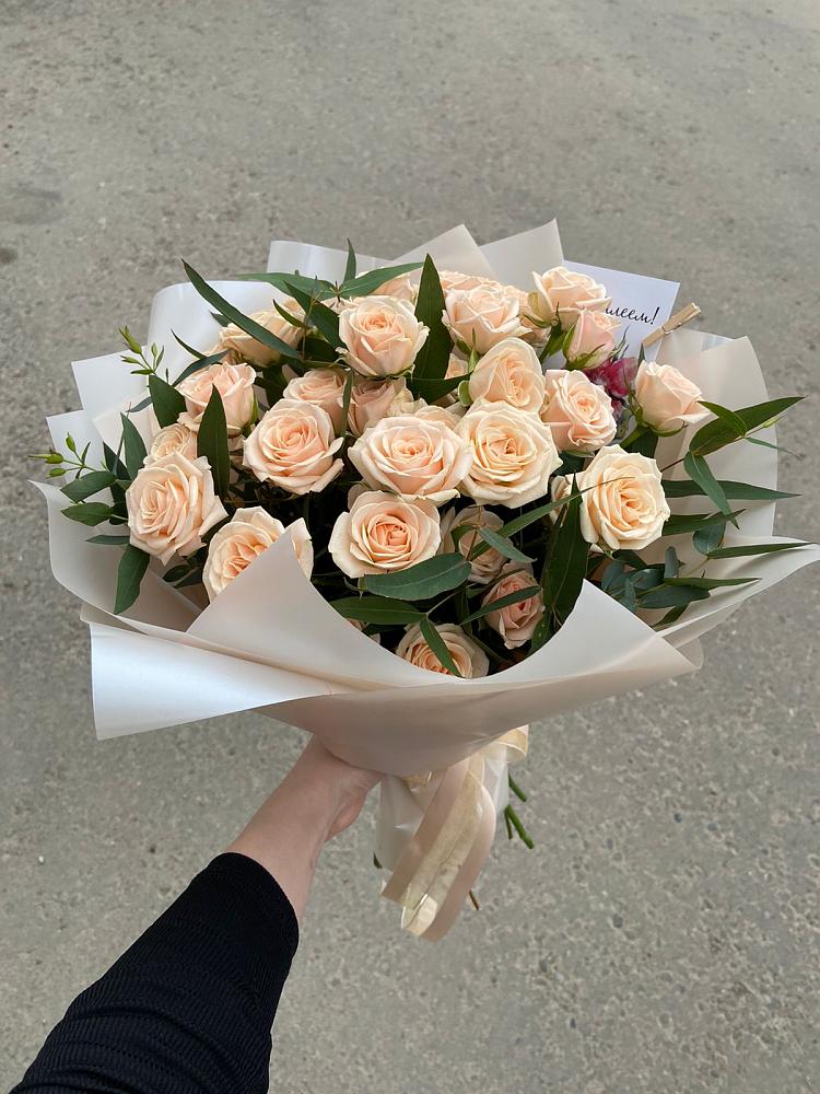 Букет Кремовые розы Латте в Рудногорске