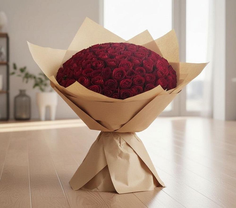 Букет 101 Красная роза в Рудногорске