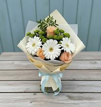 Букет цветов из:  Герберы, Розы и Хризантемы в Рудногорске
