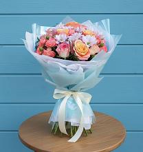 Букет цветов из:  Хризантемы и Розы в Рудногорске