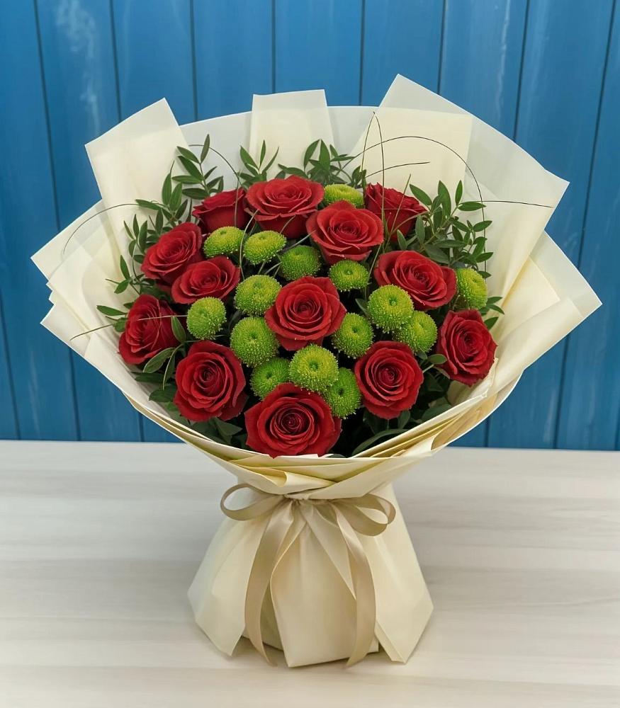 Букет цветов из: Розы и Хризантемы в Рудногорске