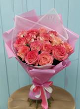 Букет 15 Розовых роз Равель в Рудногорске